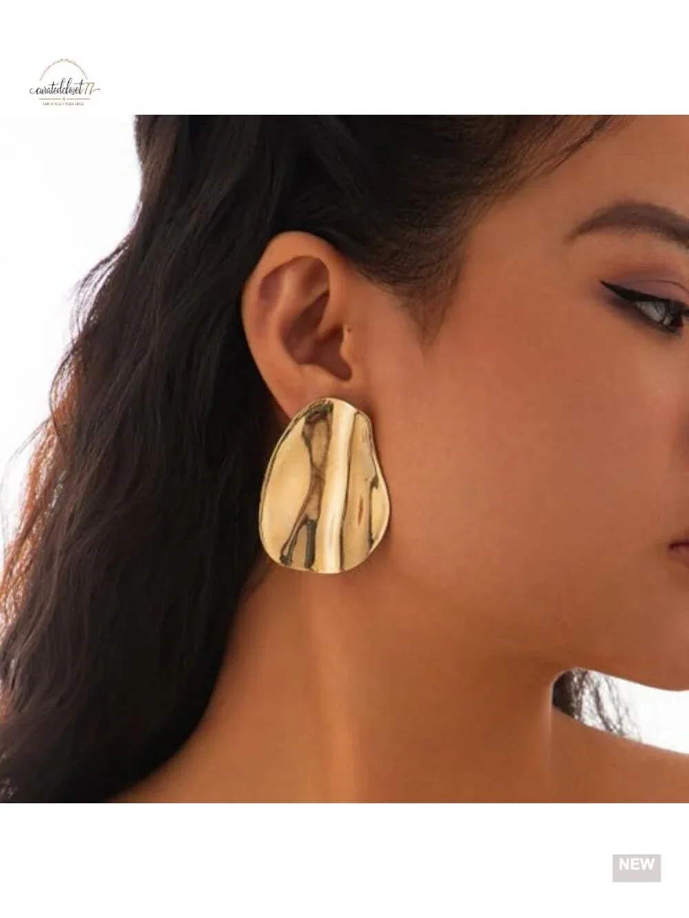 Exaggerated Chunky Teardrop Earrings, Geometric Statement Drop & Dangle Earrings